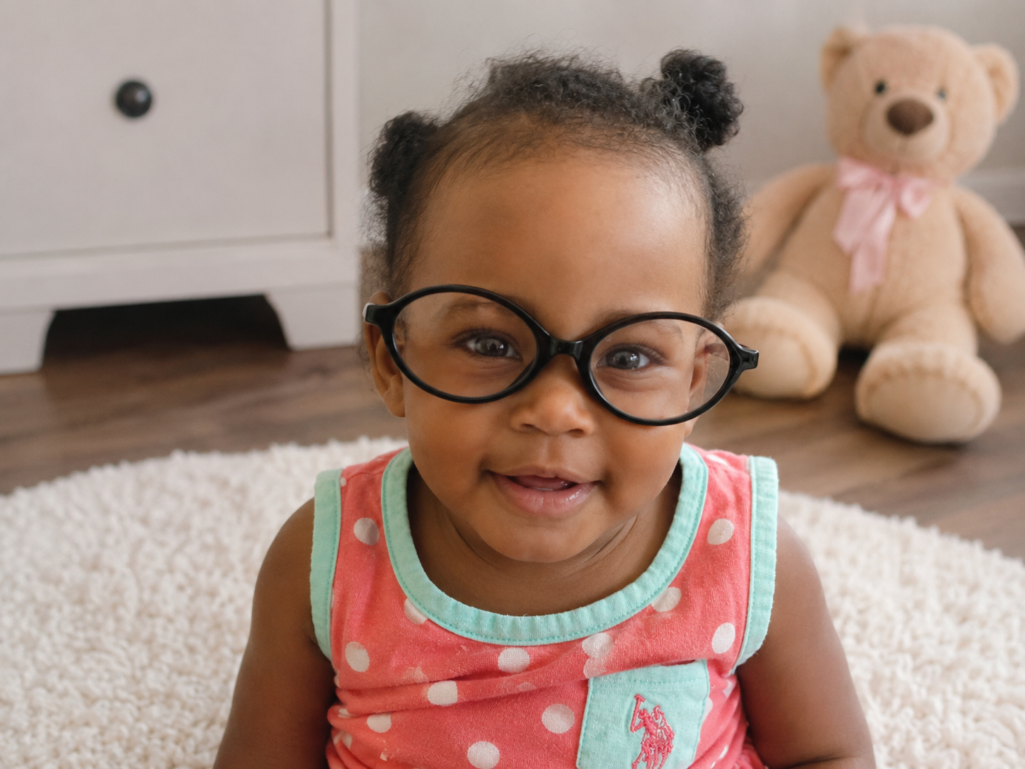 Little girl wearing glasses